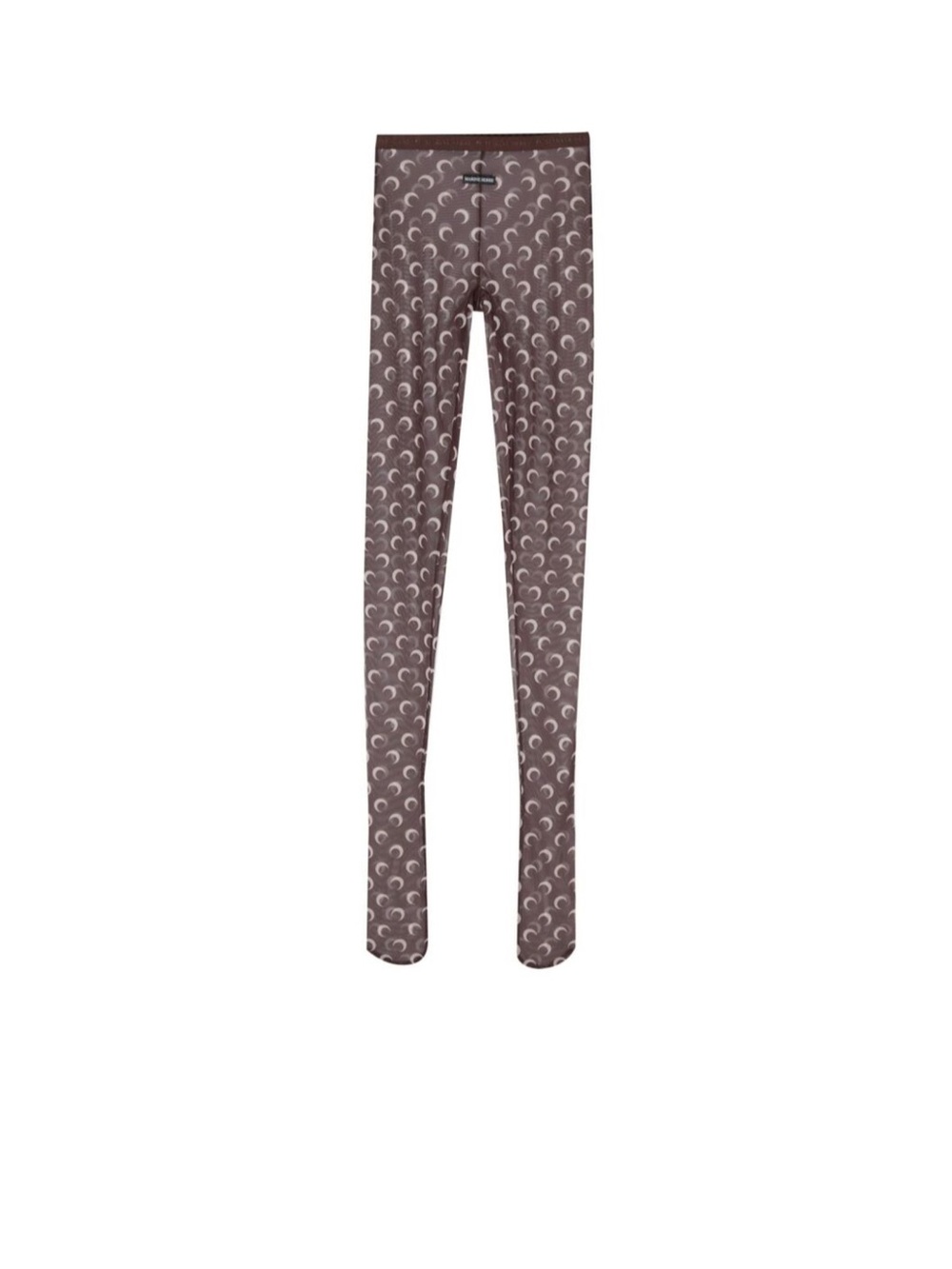 Marine Serre Brown Moon-Print Cropped Long Sleeve Top and matching sheer pants - Picture 5 of 11